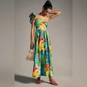 Anthropologie Eva Franco One-Shoulder Pleated Dress Sz 2 NWT
